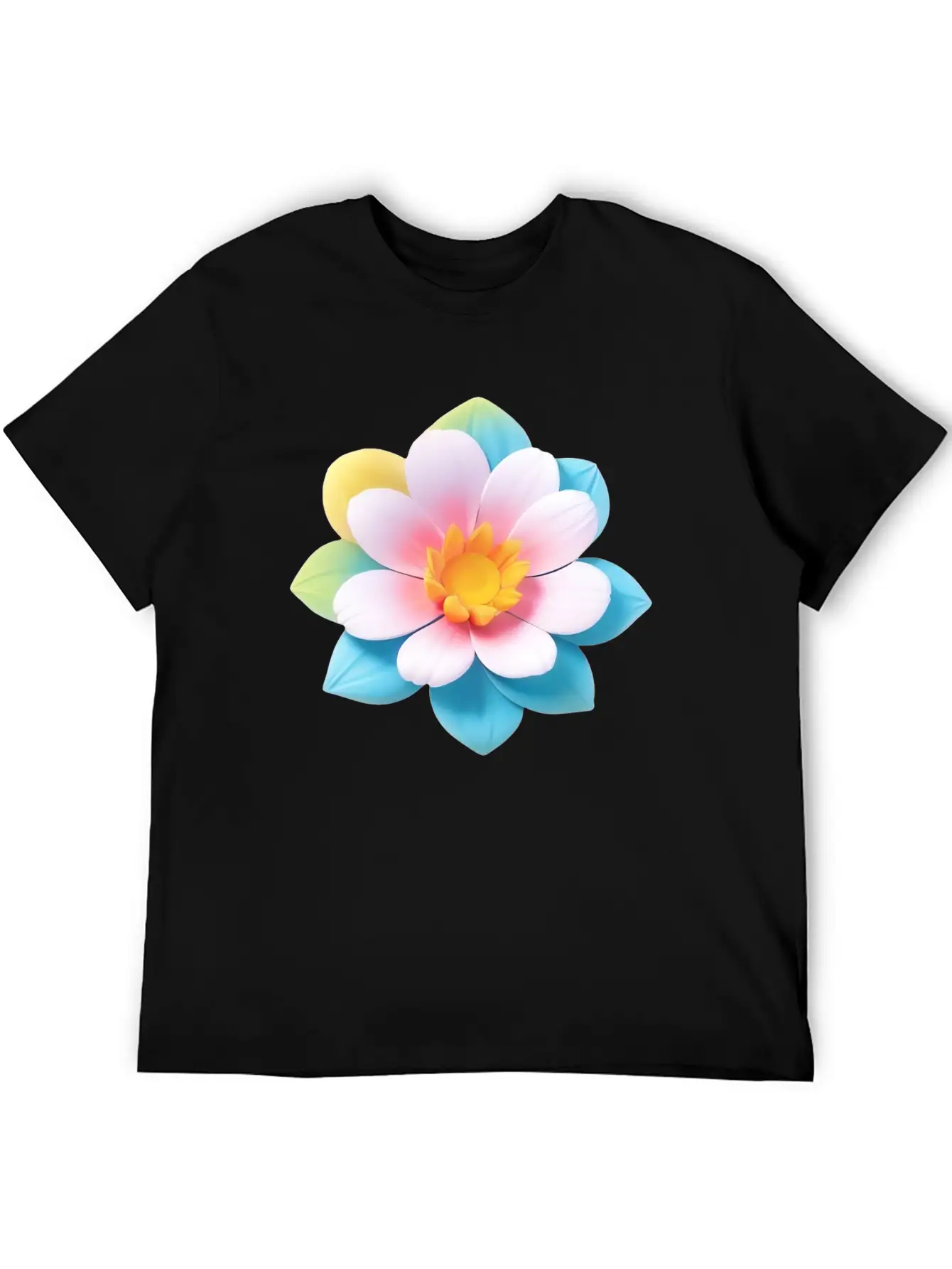 Colorful Cute Flower, 3D Cartoon Style. Modern Fit Casual T-Shirt – Clean And Versatile Design