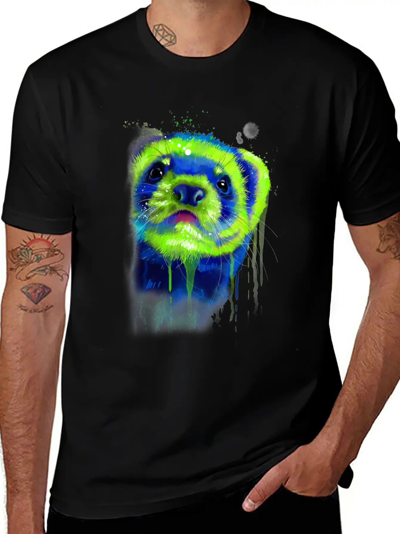 Colorful Ferret Face Watercolor Art Gift Classic Cotton Tee – Unisex Comfort For Any Season