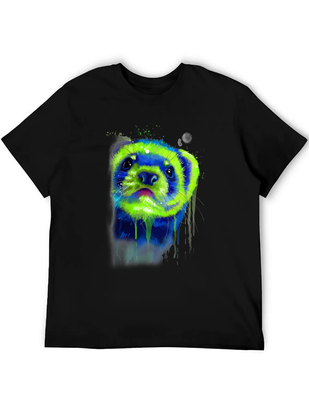 Colorful Ferret Face Watercolor Art Gift Classic Cotton Tee – Unisex Comfort For Any Season
