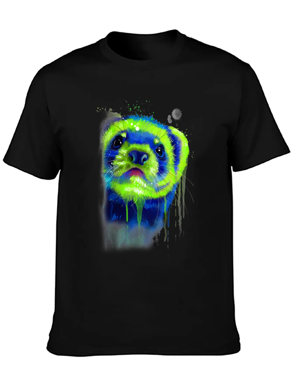Colorful Ferret Face Watercolor Art Gift Classic Cotton Tee – Unisex Comfort For Any Season