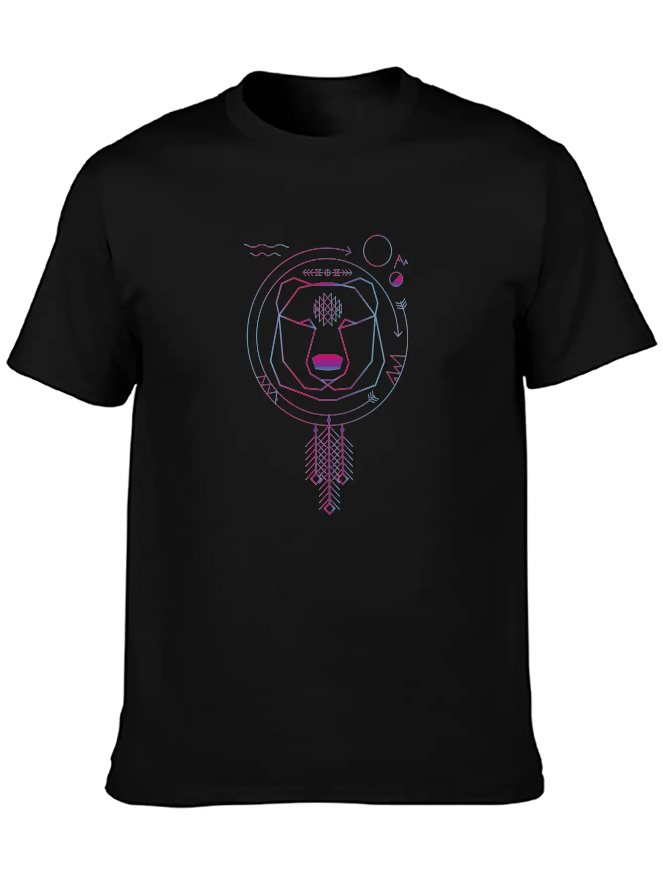 Colorful Geometric Bear Stylish Everyday T-Shirt – Unisex Basic Cotton Tee