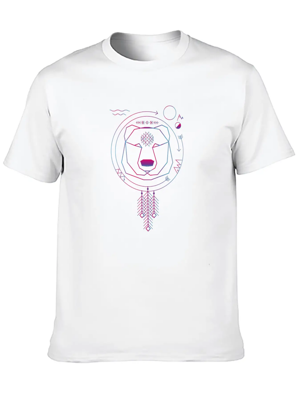 Colorful Geometric Bear Stylish Everyday T-Shirt – Unisex Basic Cotton Tee
