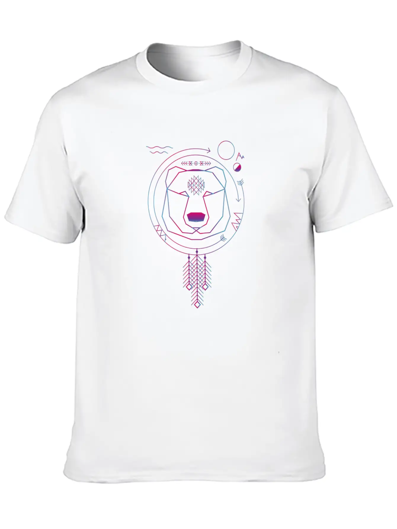 Colorful Geometric Bear Stylish Everyday T-Shirt – Unisex Basic Cotton Tee