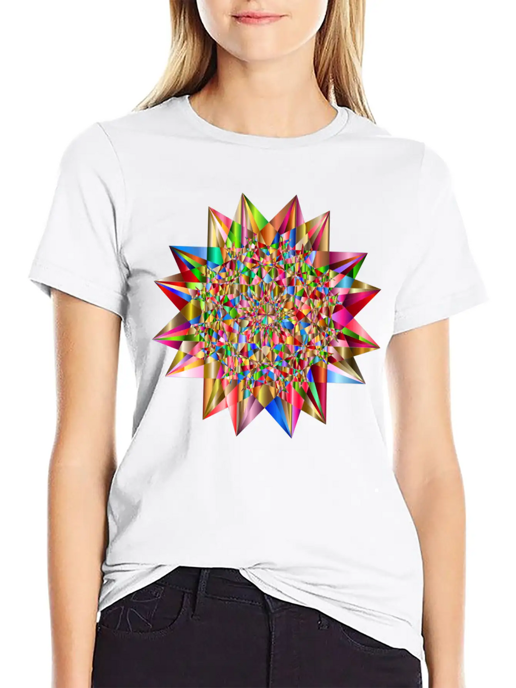 Colorful Geometric Star 6 Stylish Everyday T-Shirt – Unisex Basic Cotton Tee
