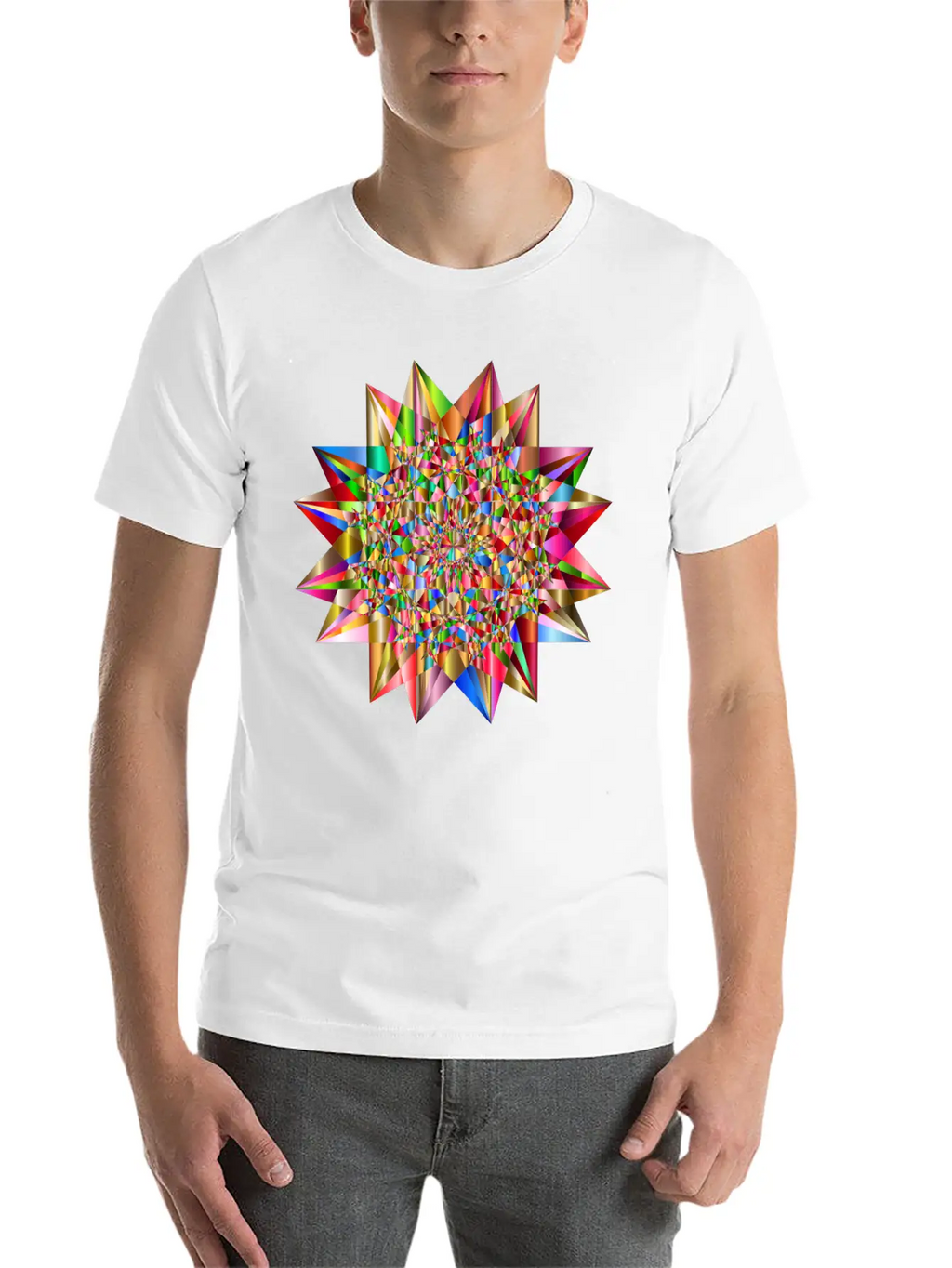 Colorful Geometric Star 6 Stylish Everyday T-Shirt – Unisex Basic Cotton Tee