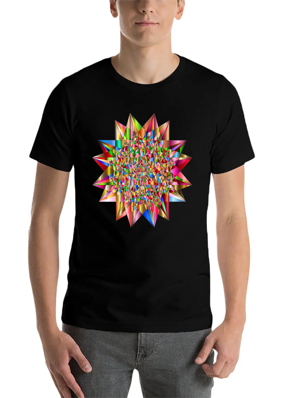 Colorful Geometric Star 6 Stylish Everyday T-Shirt – Unisex Basic Cotton Tee