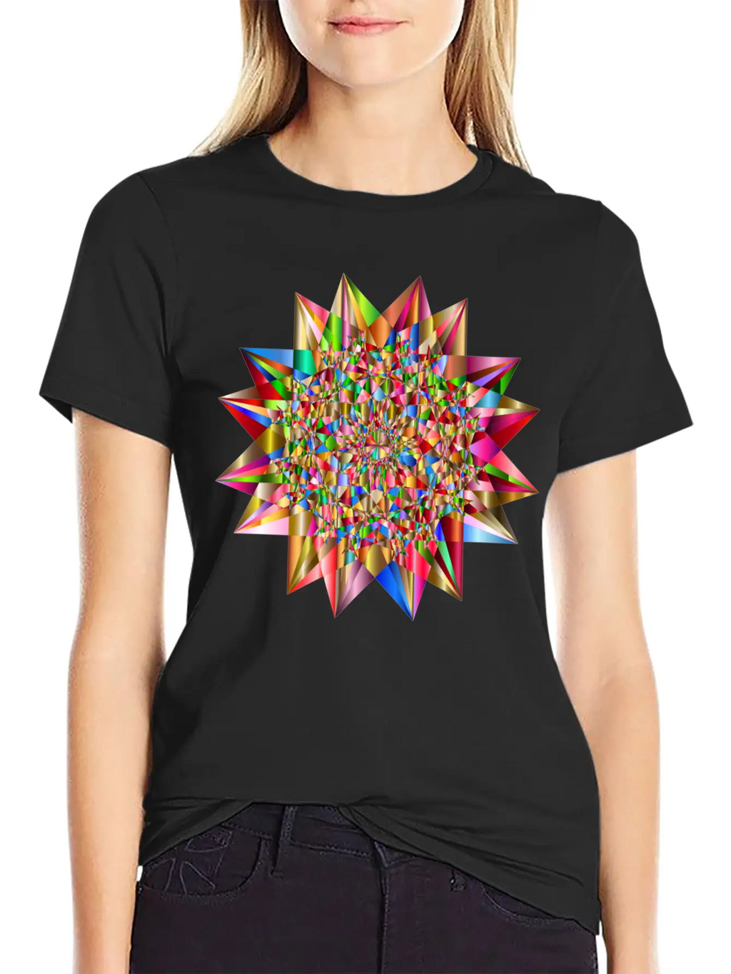 Colorful Geometric Star 6 Stylish Everyday T-Shirt – Unisex Basic Cotton Tee