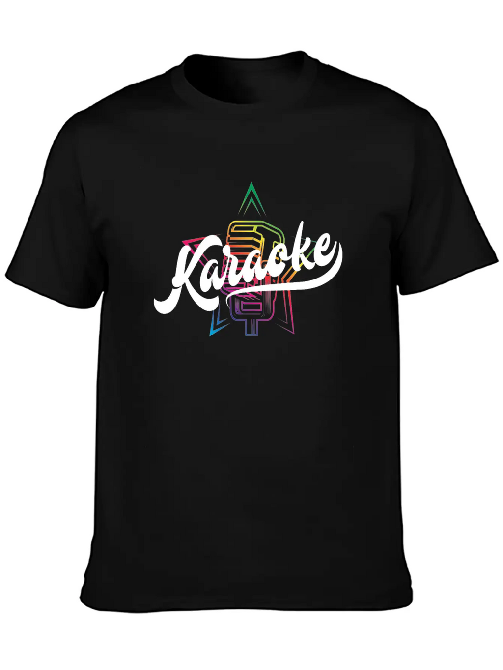 Colorful Karaoke Microphone Design Modern Fit Casual T-Shirt – Clean And Versatile Design