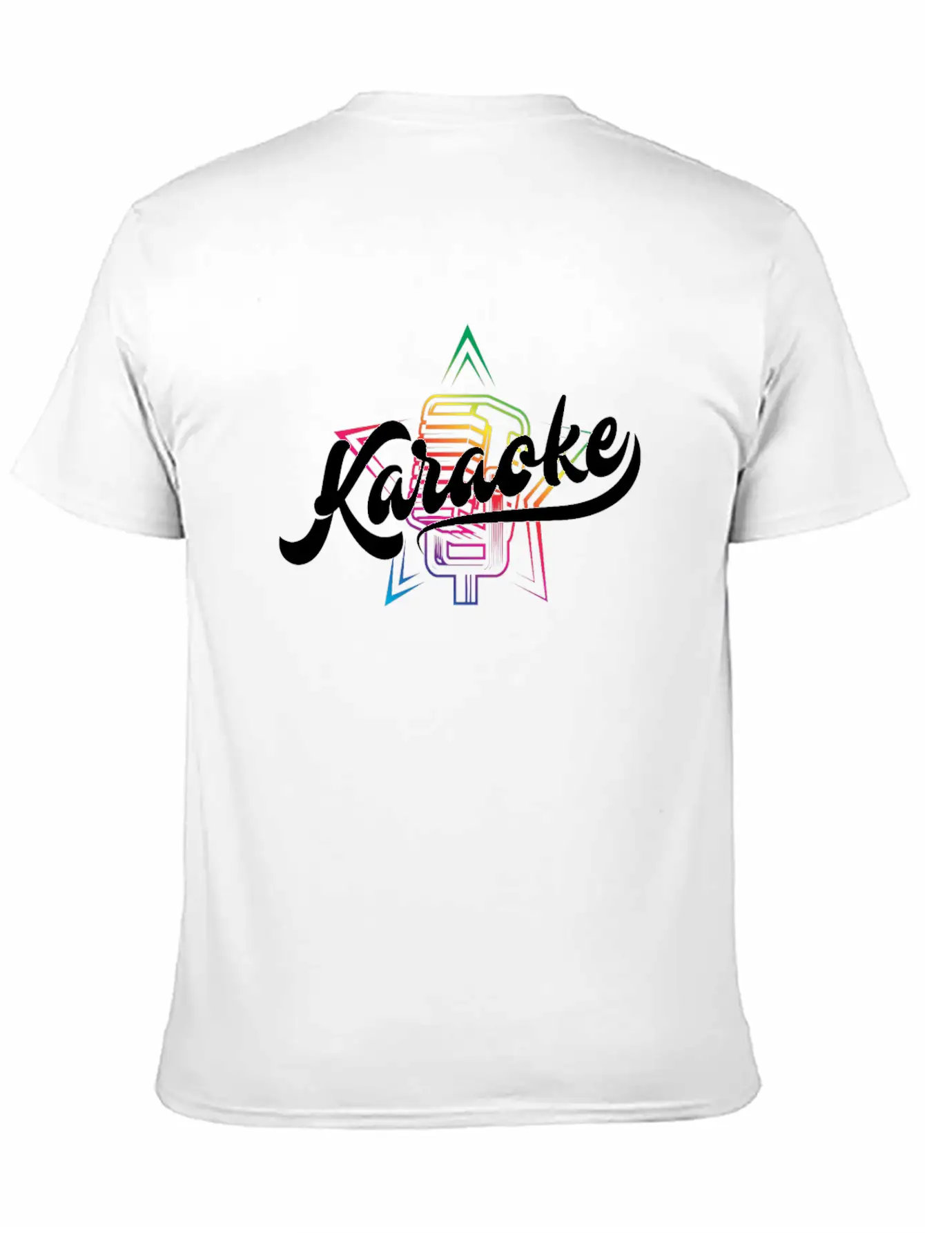 Colorful Karaoke Microphone Design Modern Fit Casual T-Shirt – Clean And Versatile Design