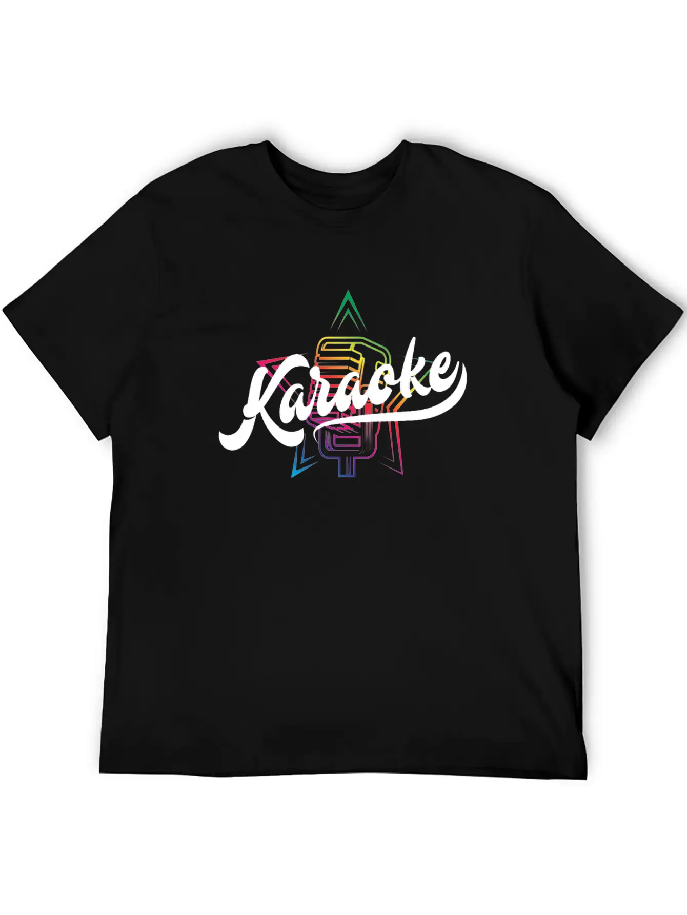 Colorful Karaoke Microphone Design Modern Fit Casual T-Shirt – Clean And Versatile Design
