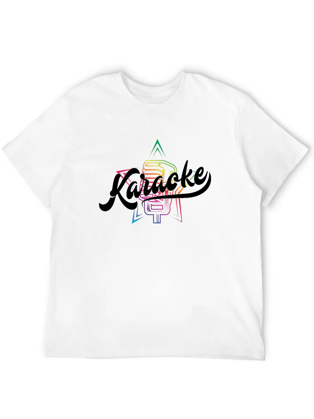 Colorful Karaoke Microphone Design Modern Fit Casual T-Shirt – Clean And Versatile Design