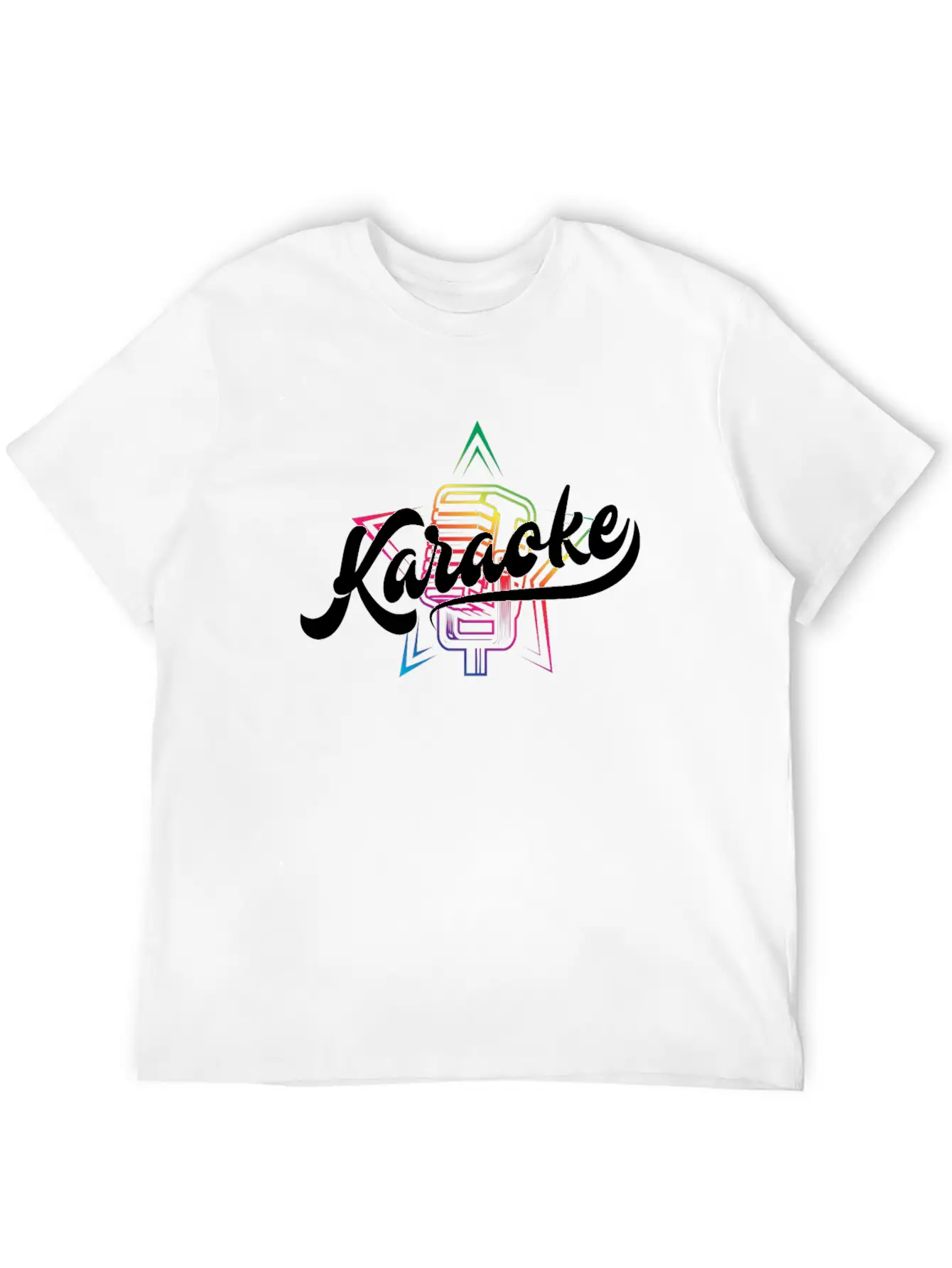 Colorful Karaoke Microphone Design Modern Fit Casual T-Shirt – Clean And Versatile Design