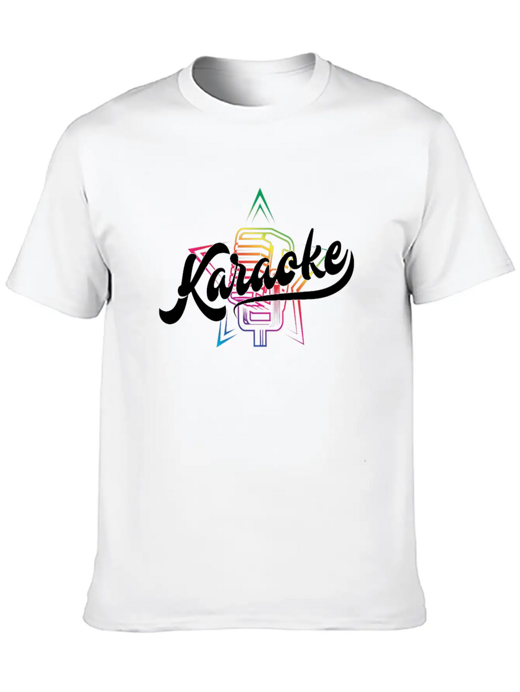 Colorful Karaoke Microphone Design Modern Fit Casual T-Shirt – Clean And Versatile Design