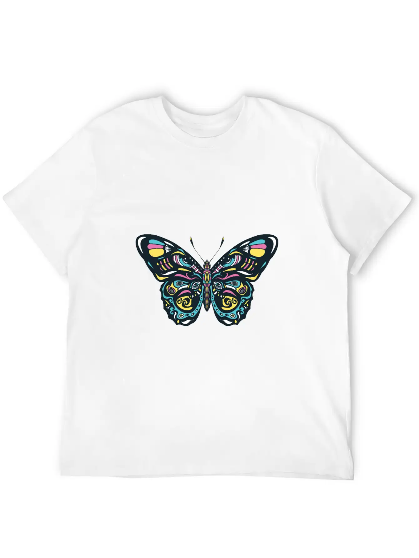 Colorful Mandala Butterfly Breathable Graphic T-Shirt – Perfect For Casual Days