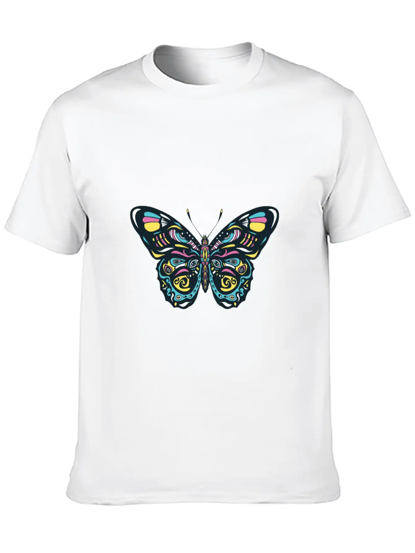 Colorful Mandala Butterfly Breathable Graphic T-Shirt – Perfect For Casual Days
