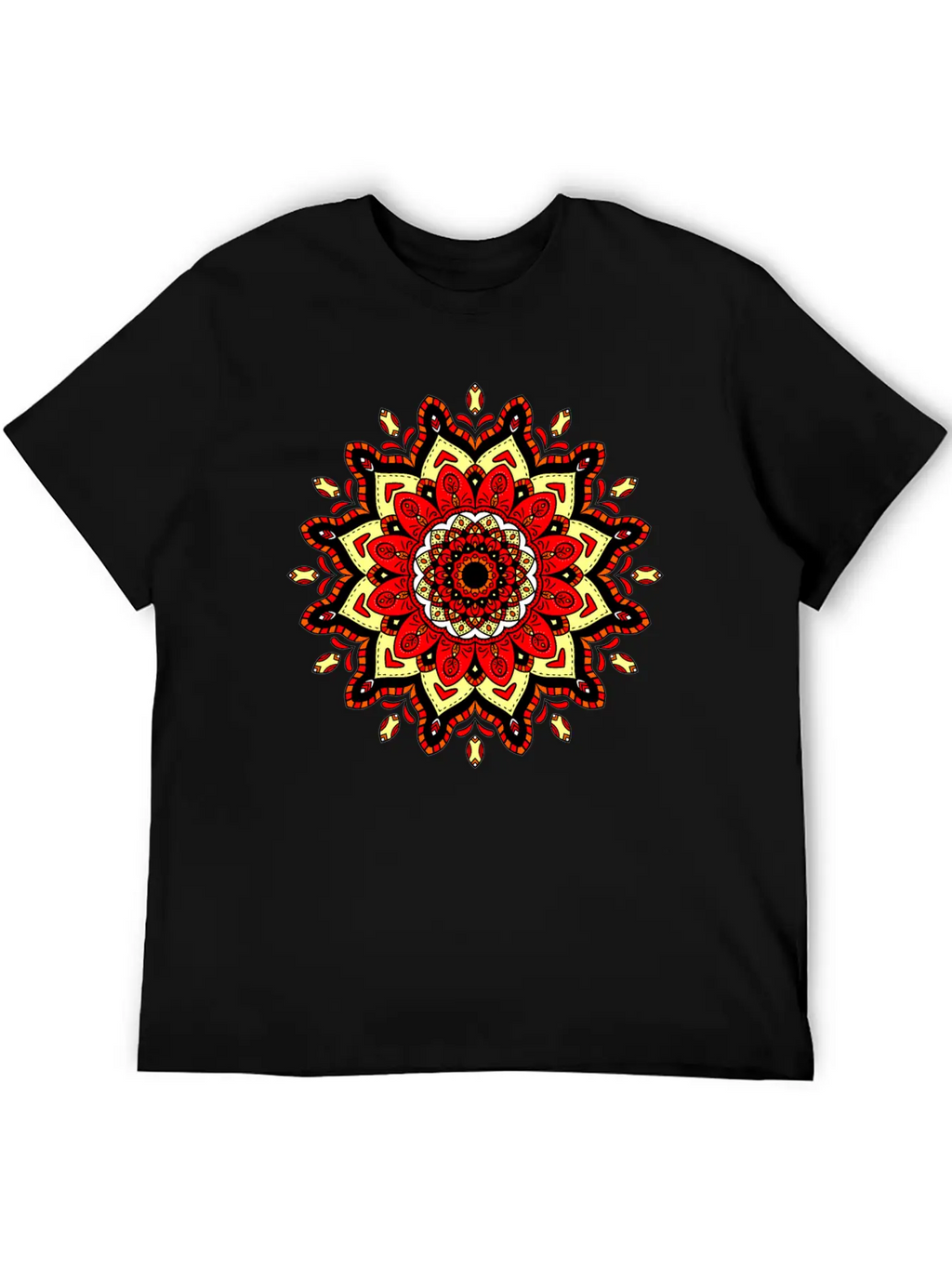 Colorful Mandala Pattern Modern 4 Stylish Everyday T-Shirt – Unisex Basic Cotton Tee