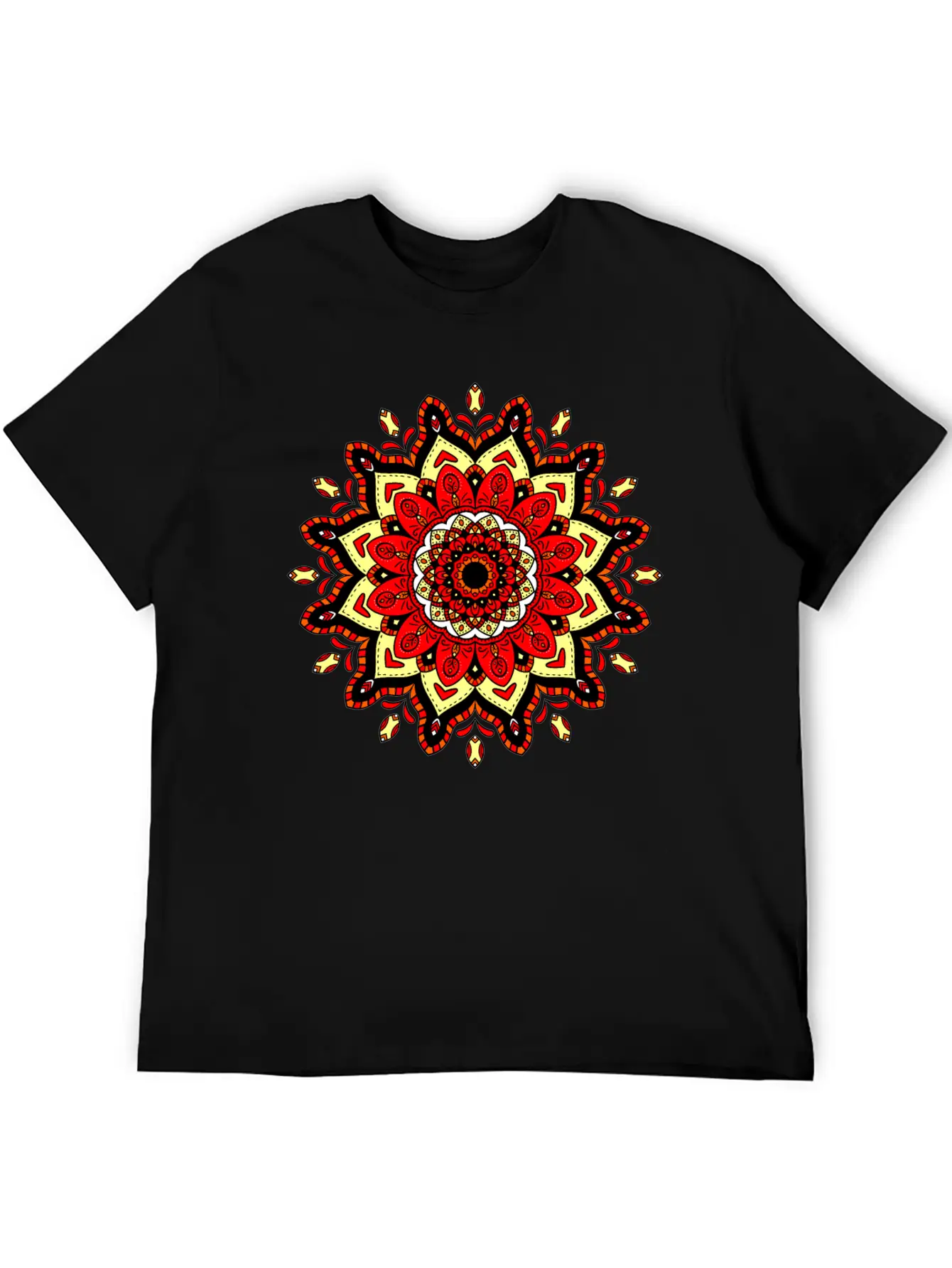 Colorful Mandala Pattern Modern 4 Stylish Everyday T-Shirt – Unisex Basic Cotton Tee