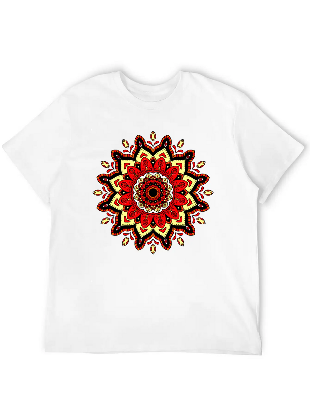 Colorful Mandala Pattern Modern 4 Stylish Everyday T-Shirt – Unisex Basic Cotton Tee