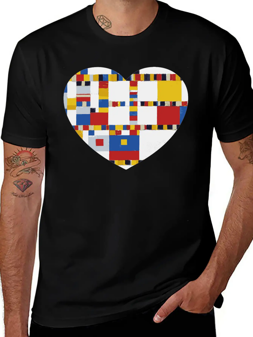 Colorful Mosaic Heart Art A Symphony Of Love Essential Cotton Tee For Daily Outfits – Unisex Style