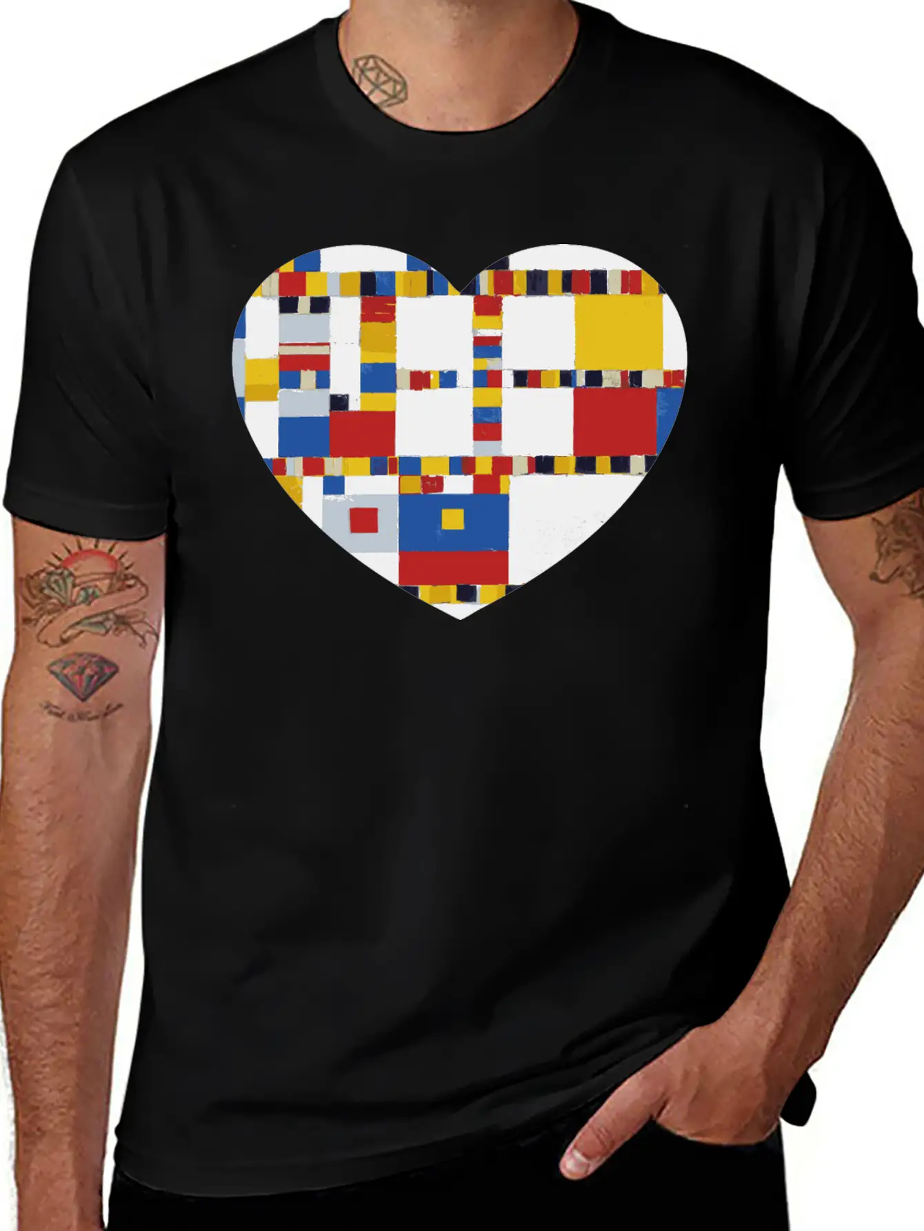 Colorful Mosaic Heart Art A Symphony Of Love Essential Cotton Tee For Daily Outfits – Unisex Style