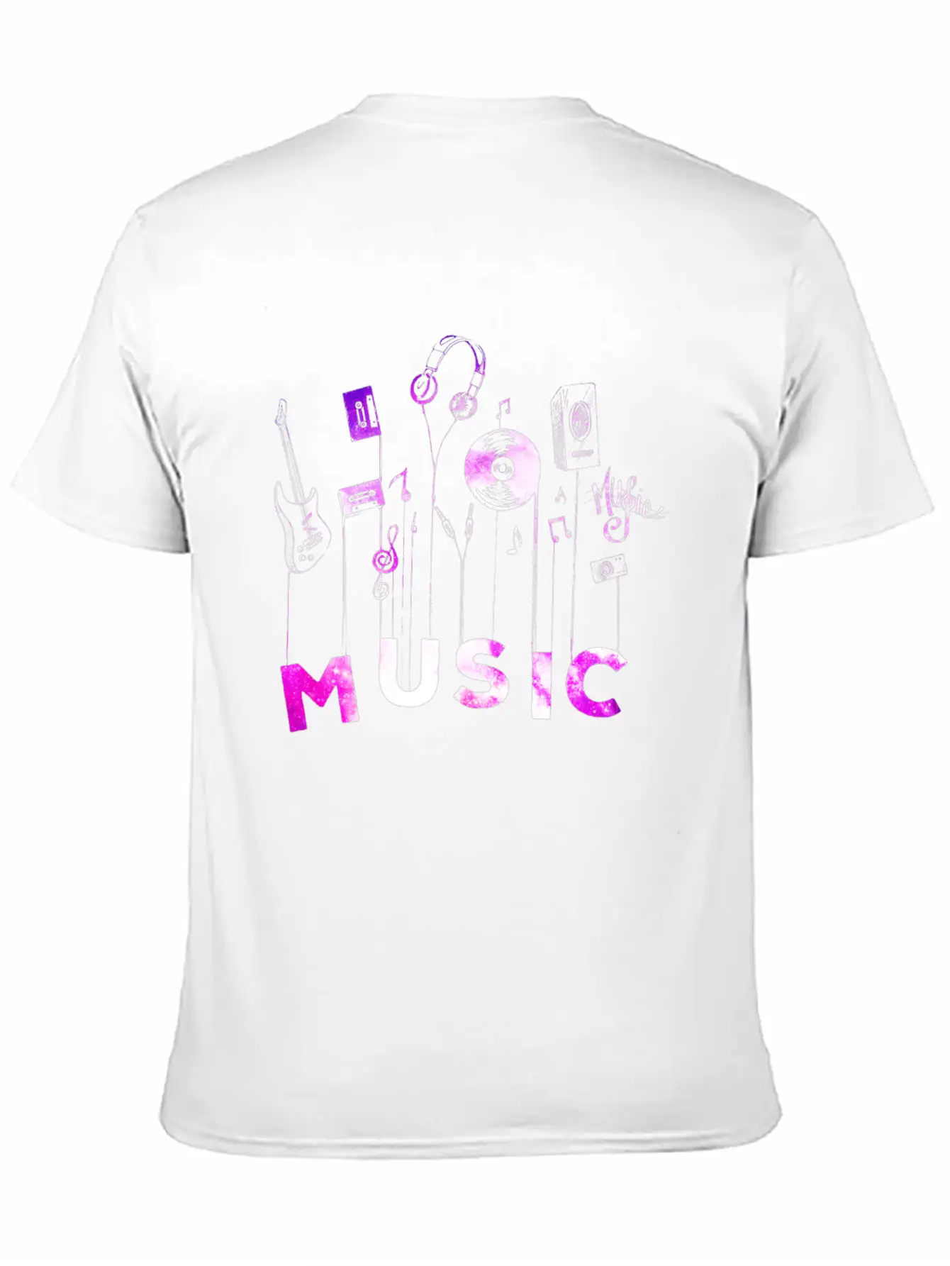 Colorful Musical Notes Guitar Cassette Timeless Short Sleeve Tee – Comfy And Minimalist Design