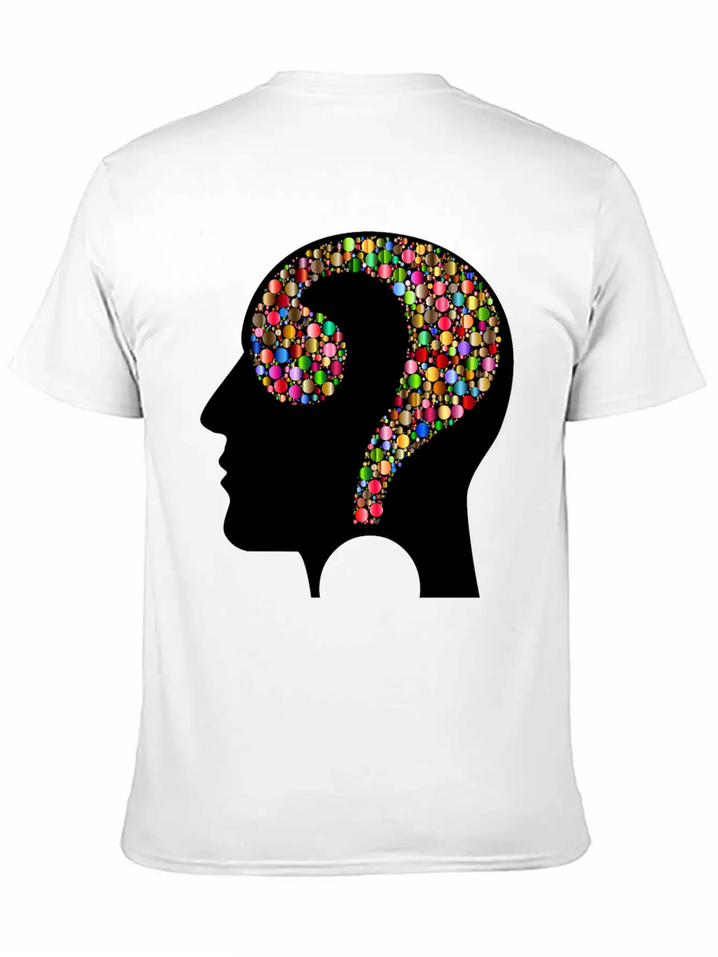 Colorful Question Head Circles 7 Modern Fit Casual T-Shirt – Clean And Versatile Design