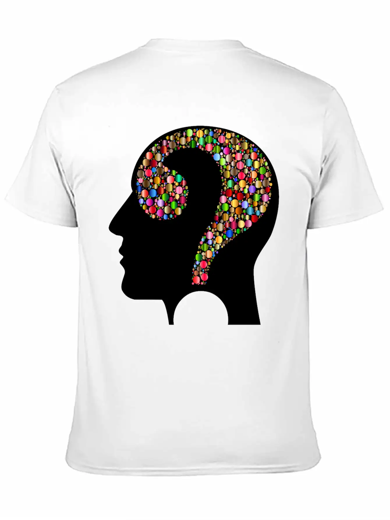 Colorful Question Head Circles 7 Modern Fit Casual T-Shirt – Clean And Versatile Design