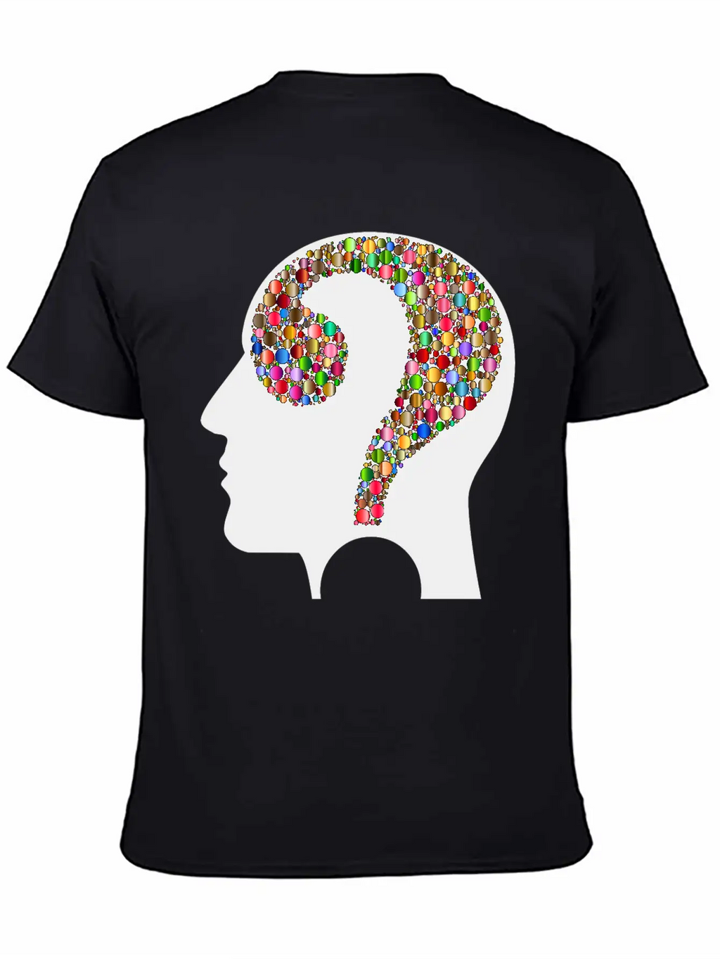 Colorful Question Head Circles 7 Modern Fit Casual T-Shirt – Clean And Versatile Design