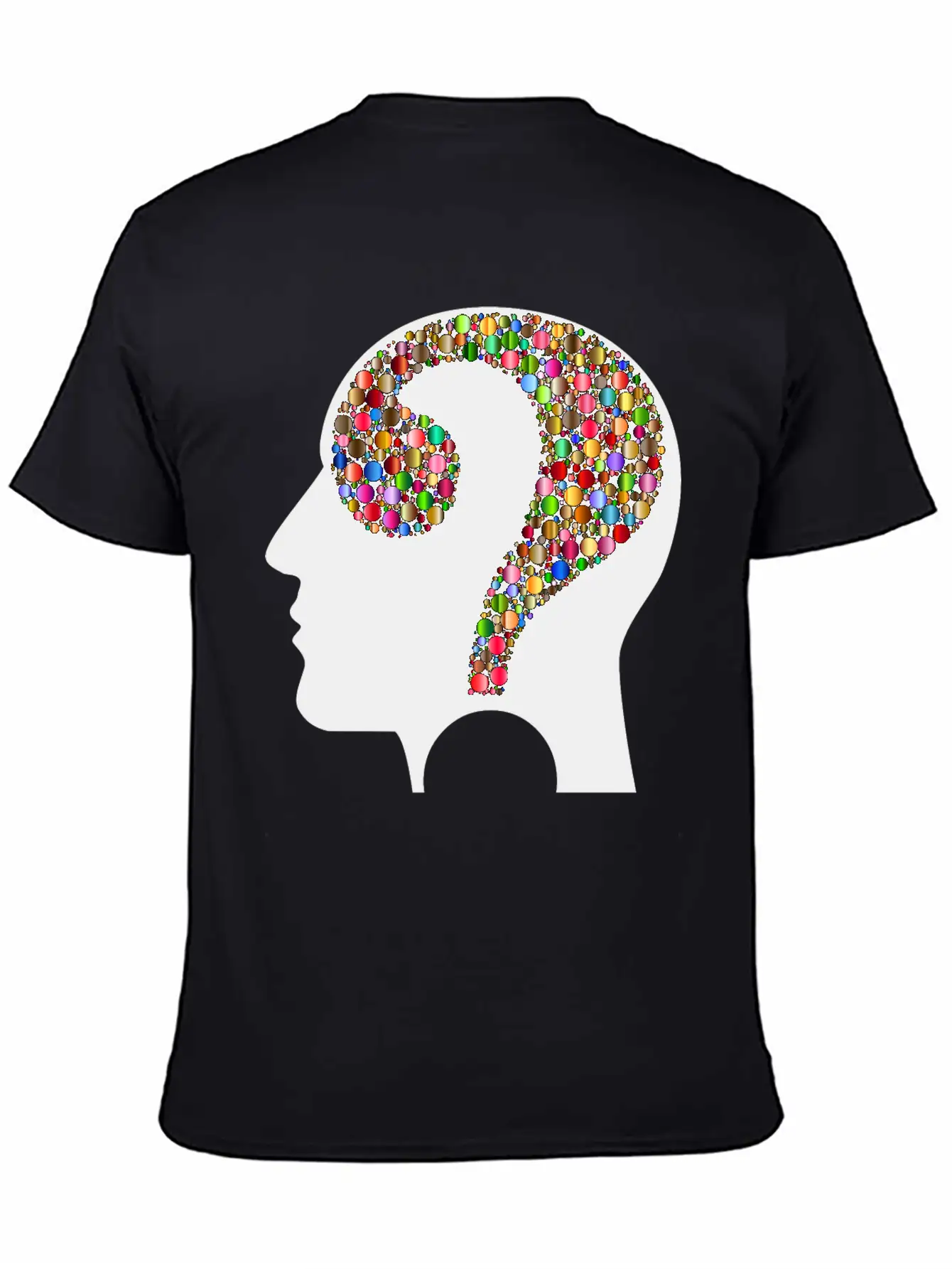 Colorful Question Head Circles 7 Modern Fit Casual T-Shirt – Clean And Versatile Design