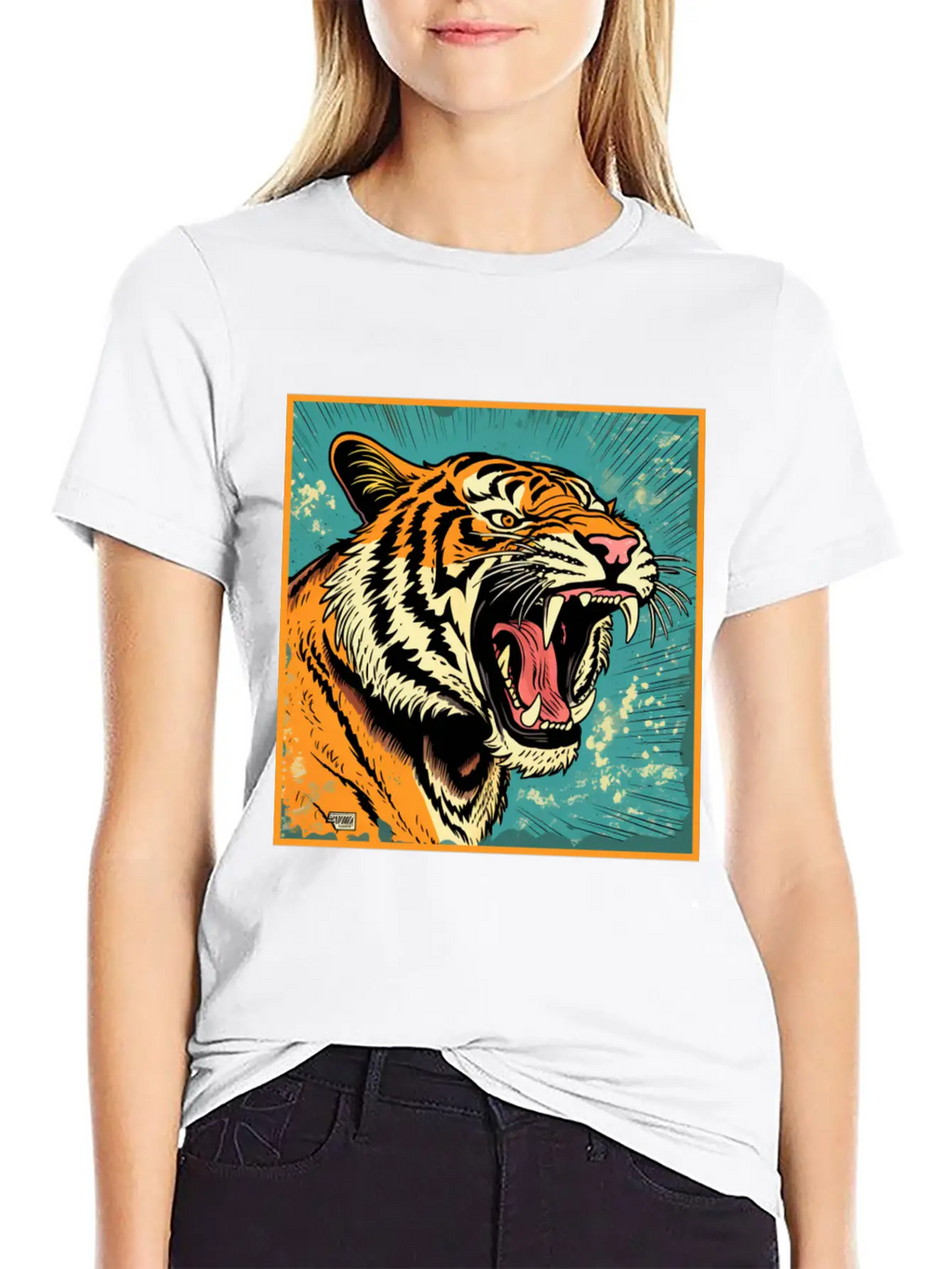 Colorful Tiger Cartoon Vintage Bengals Tiger Breathable Graphic T-Shirt – Perfect For Casual Days