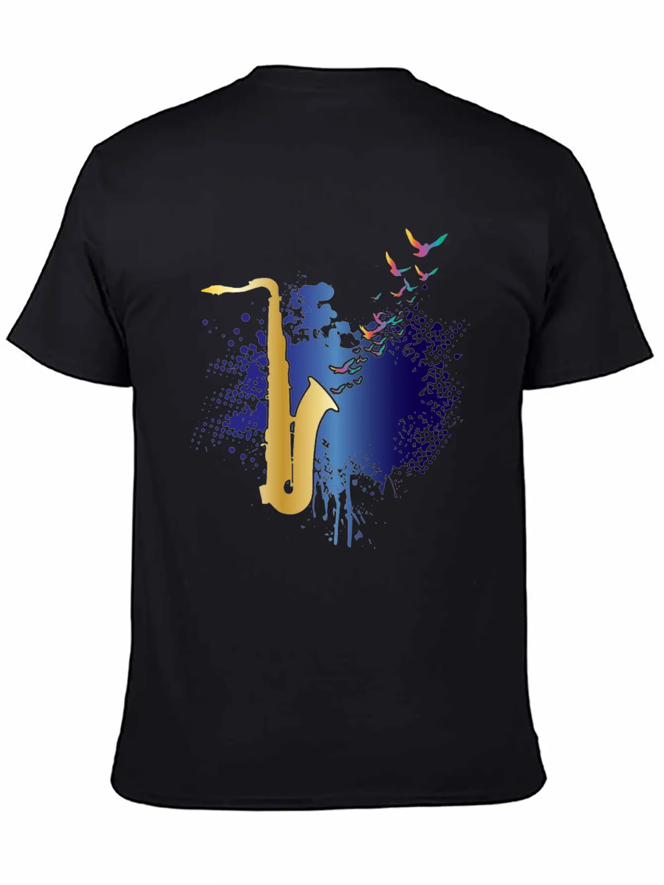 ColorfulMusical Instrument Jazz Music Saxophone Timeless Short Sleeve Tee – Comfy And Minimalist Design