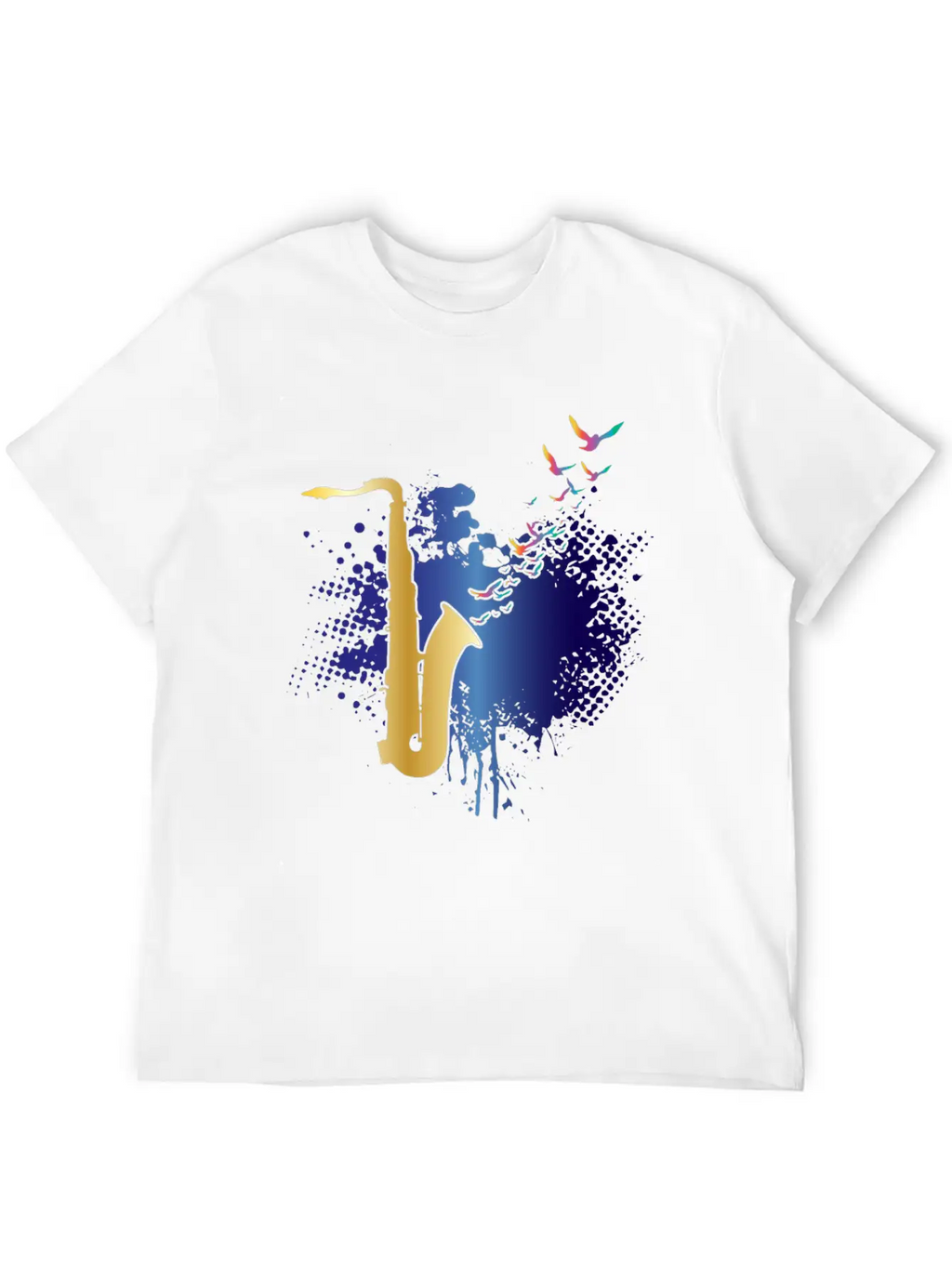 ColorfulMusical Instrument Jazz Music Saxophone Timeless Short Sleeve Tee – Comfy And Minimalist Design