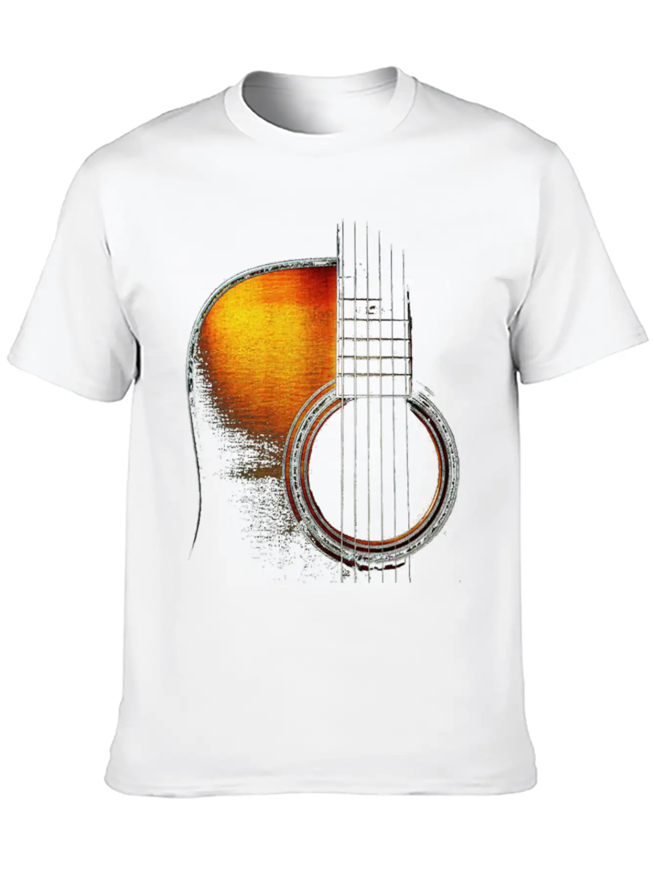 Colour Acoustic Guitar Hi Lite Stylish Everyday T-Shirt – Unisex Basic Cotton Tee