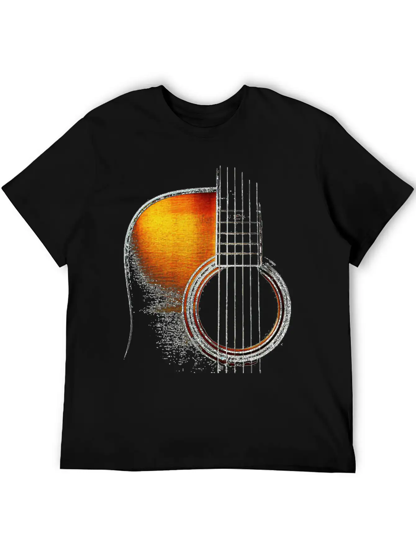 Colour Acoustic Guitar Hi Lite Stylish Everyday T-Shirt – Unisex Basic Cotton Tee