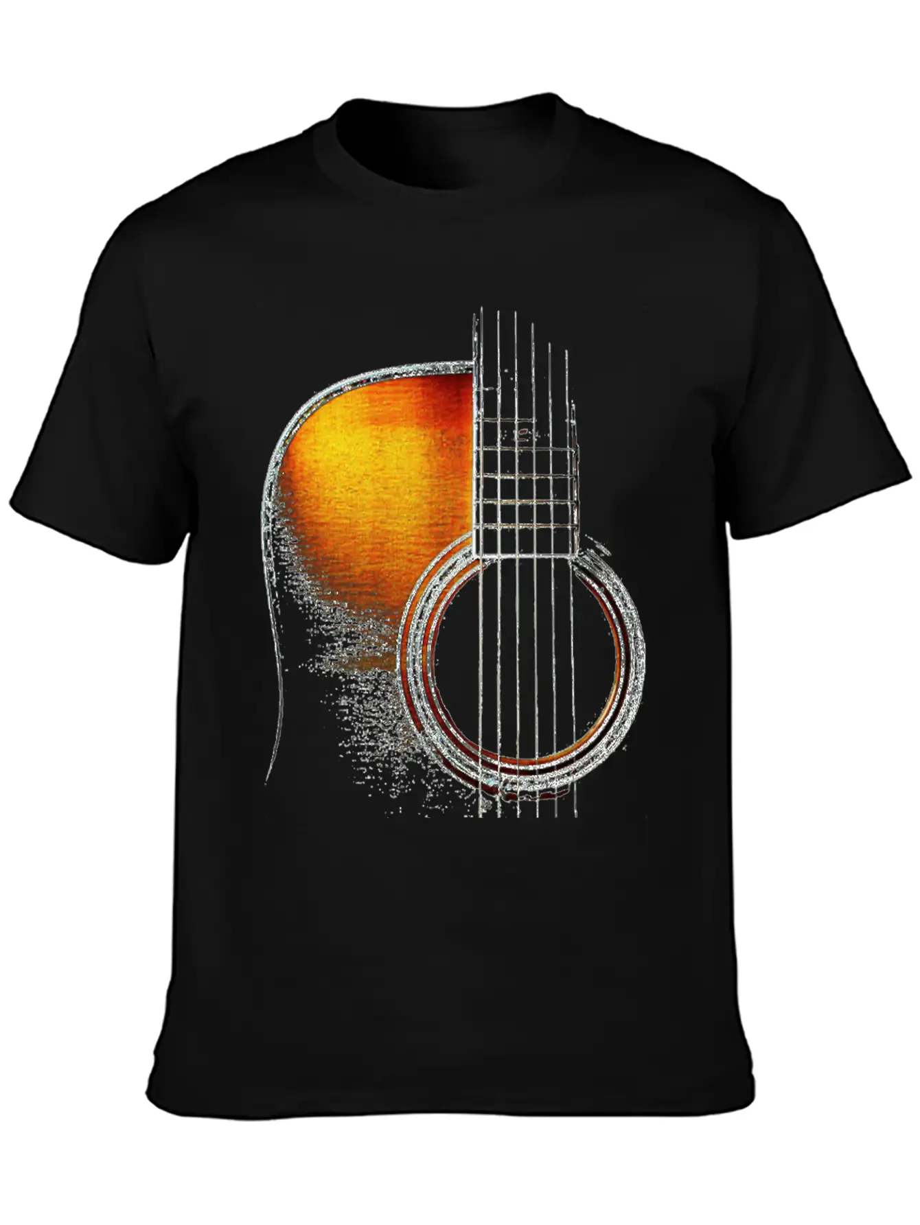 Colour Acoustic Guitar Hi Lite Stylish Everyday T-Shirt – Unisex Basic Cotton Tee