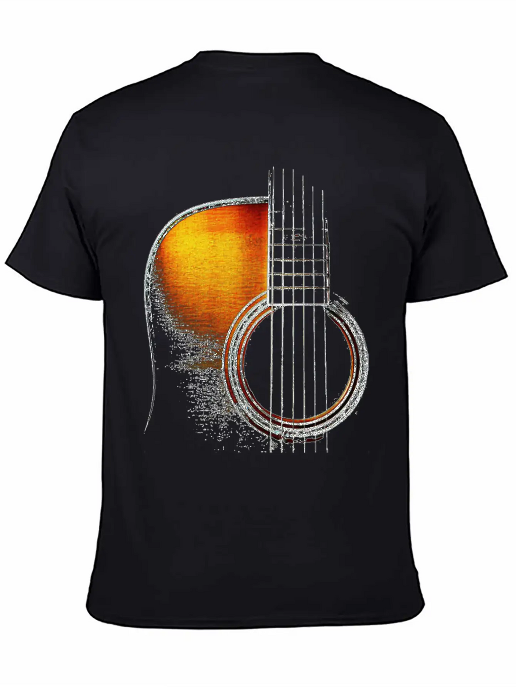 Colour Acoustic Guitar Hi Lite Stylish Everyday T-Shirt – Unisex Basic Cotton Tee