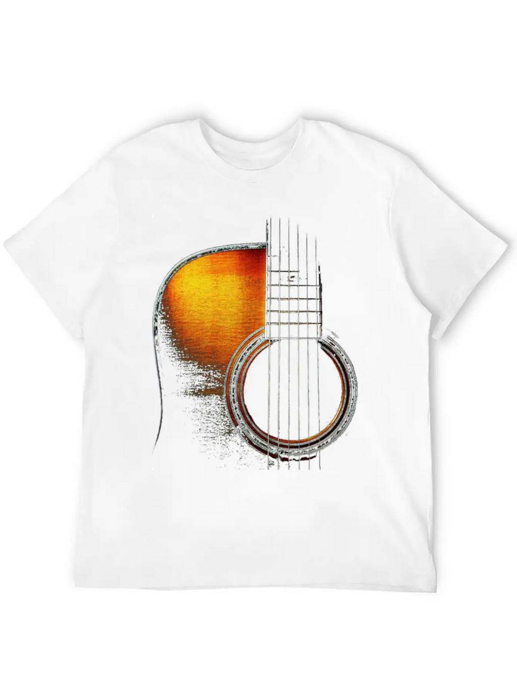 Colour Acoustic Guitar Hi Lite Stylish Everyday T-Shirt – Unisex Basic Cotton Tee