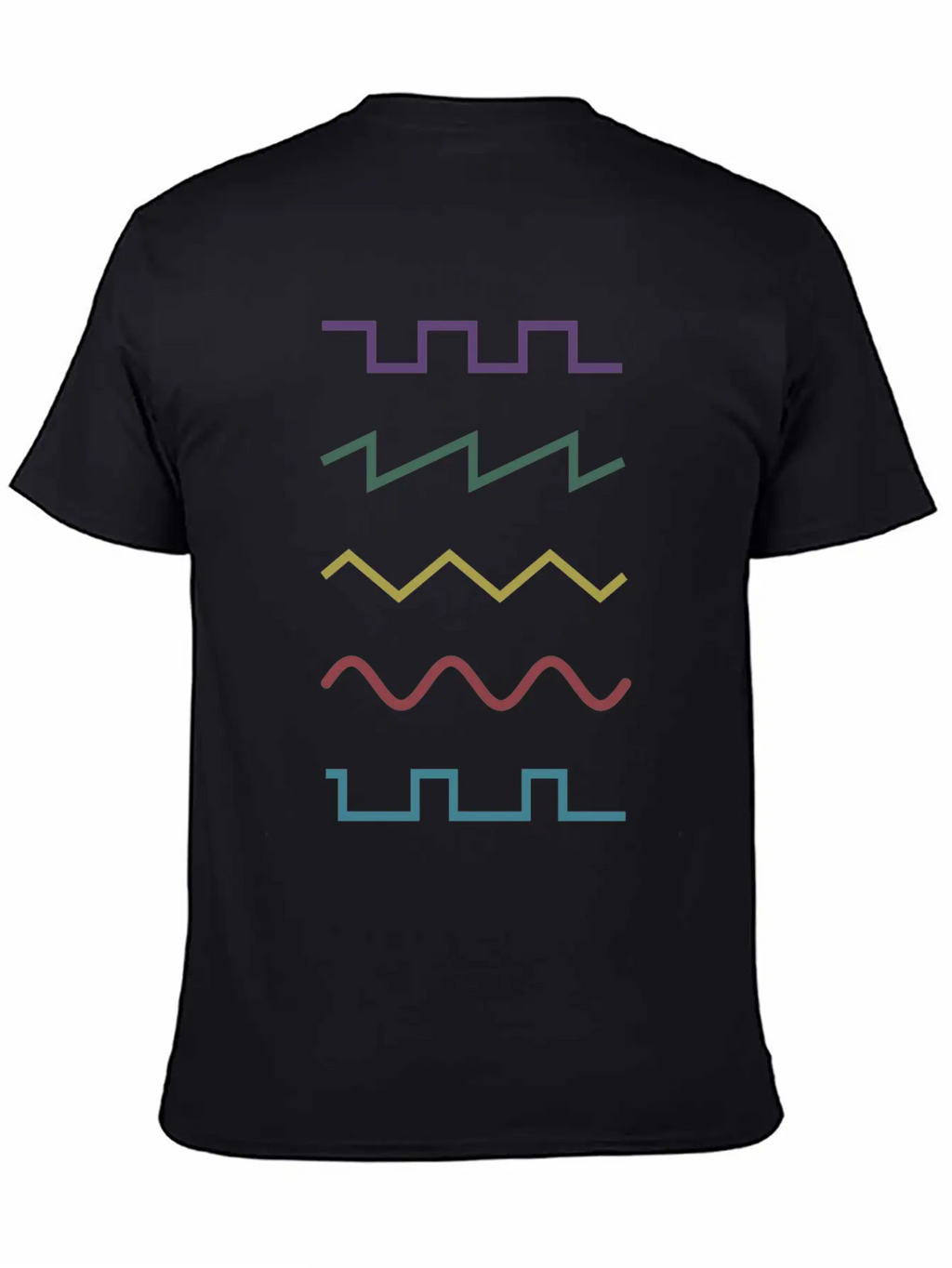 Colourful Waveforms- Music Production Basic Graphic T-Shirt – Daily Comfort In Soft Cotton