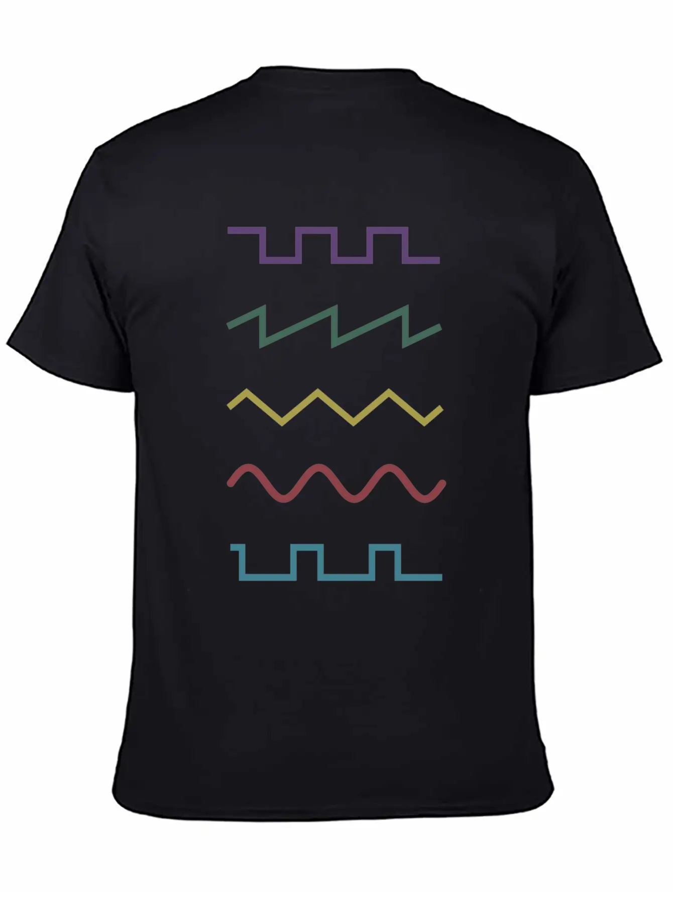Colourful Waveforms- Music Production Basic Graphic T-Shirt – Daily Comfort In Soft Cotton