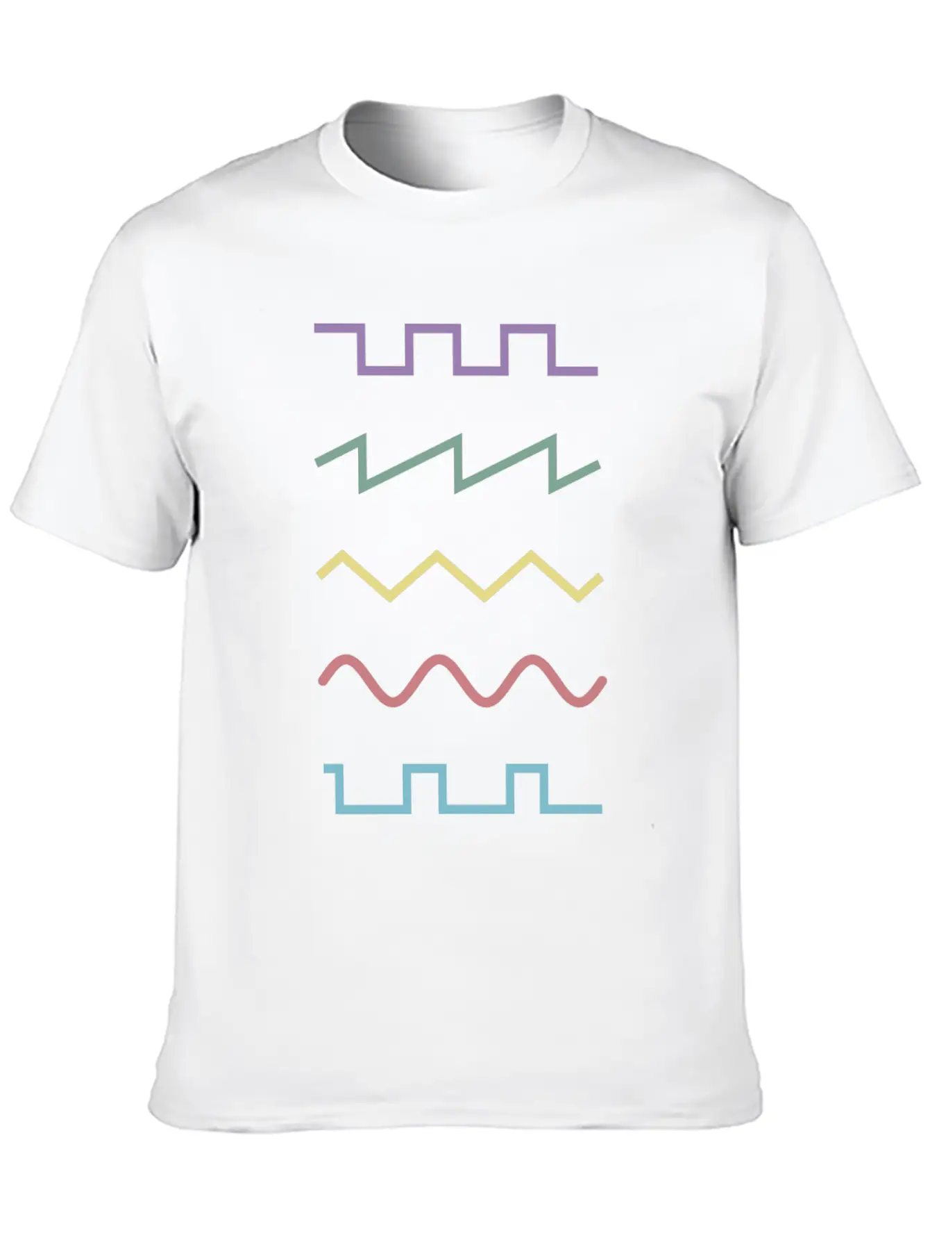Colourful Waveforms- Music Production Basic Graphic T-Shirt – Daily Comfort In Soft Cotton