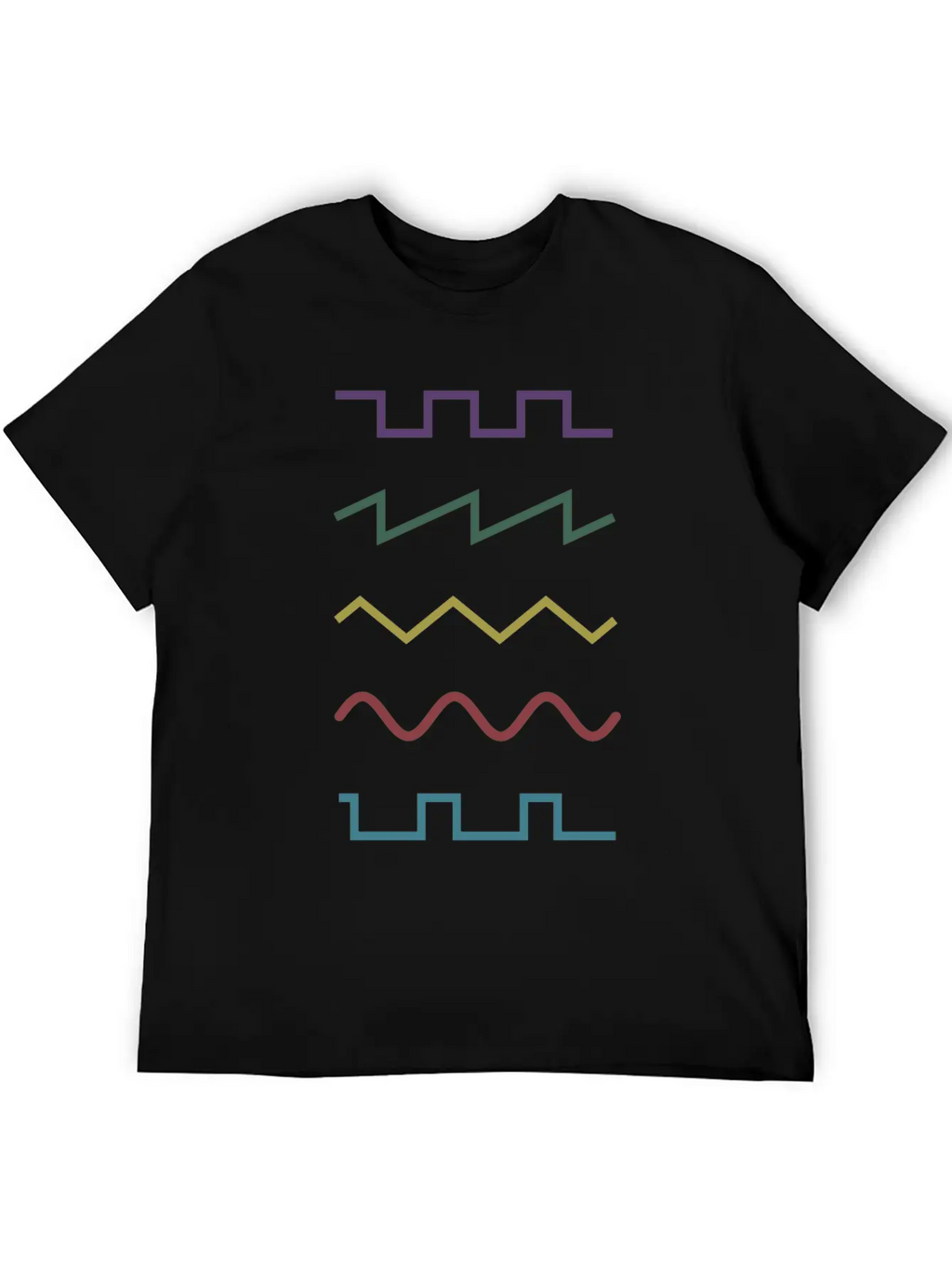 Colourful Waveforms- Music Production Basic Graphic T-Shirt – Daily Comfort In Soft Cotton