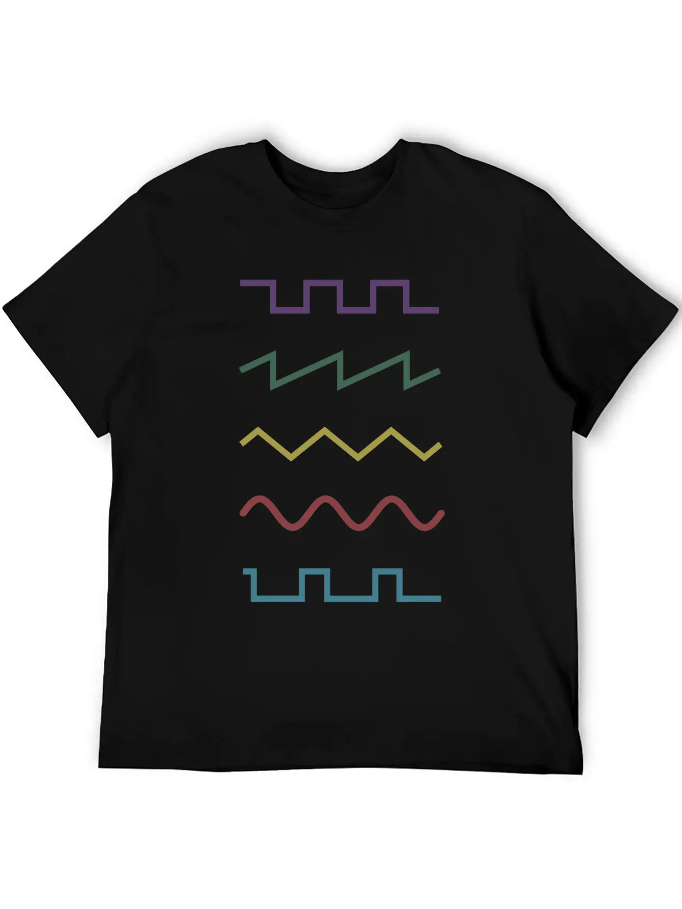 Colourful Waveforms- Music Production Basic Graphic T-Shirt – Daily Comfort In Soft Cotton