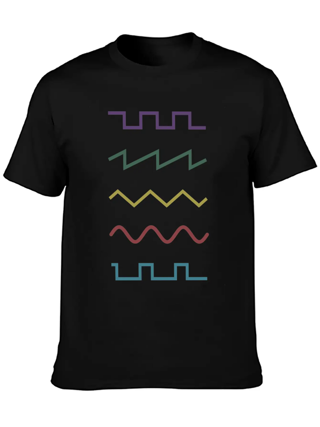 Colourful Waveforms- Music Production Basic Graphic T-Shirt – Daily Comfort In Soft Cotton
