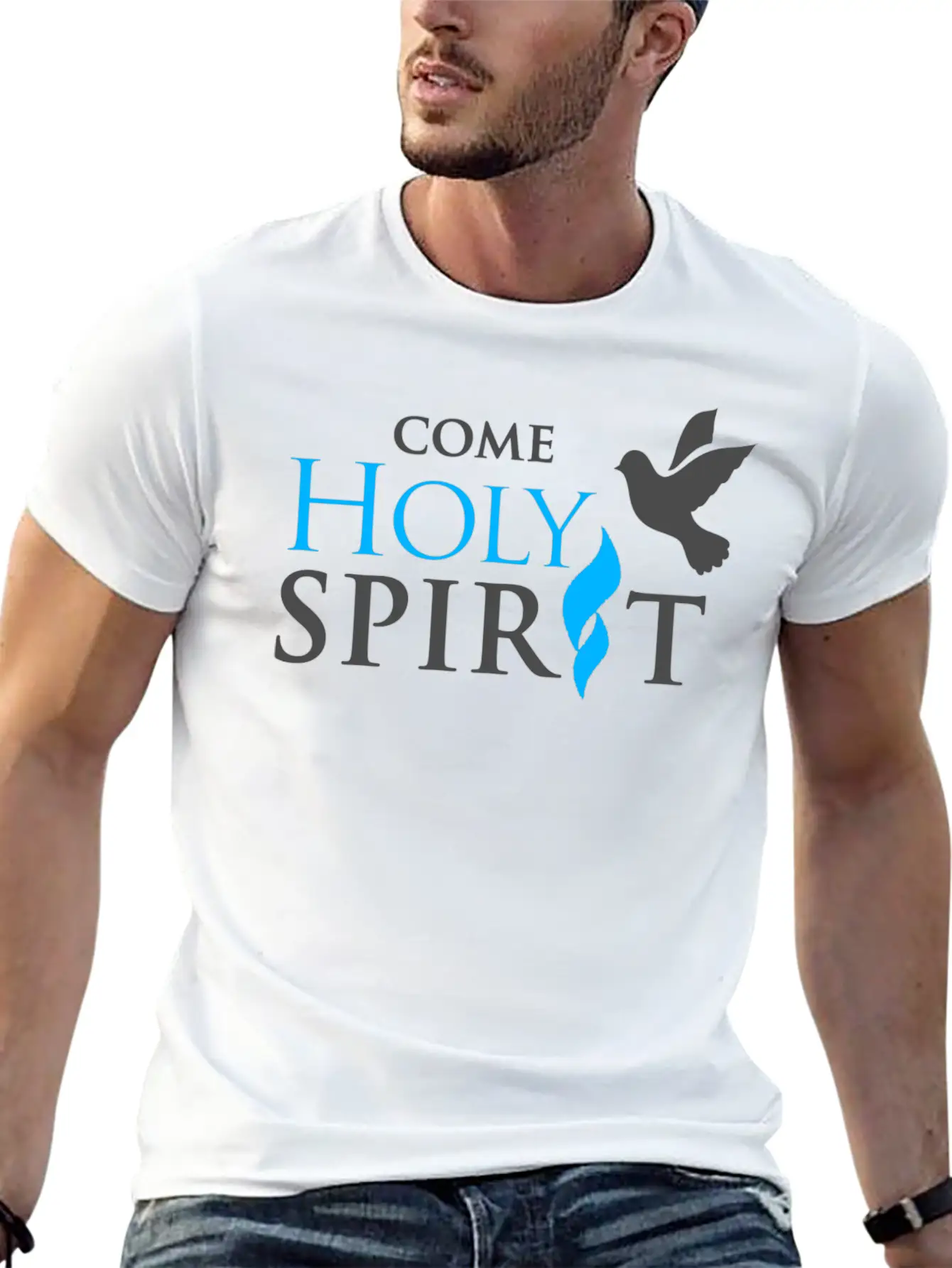 COME HOLY SPIRIT Unisex Casual T-Shirt – Clean Design For Daily Comfort