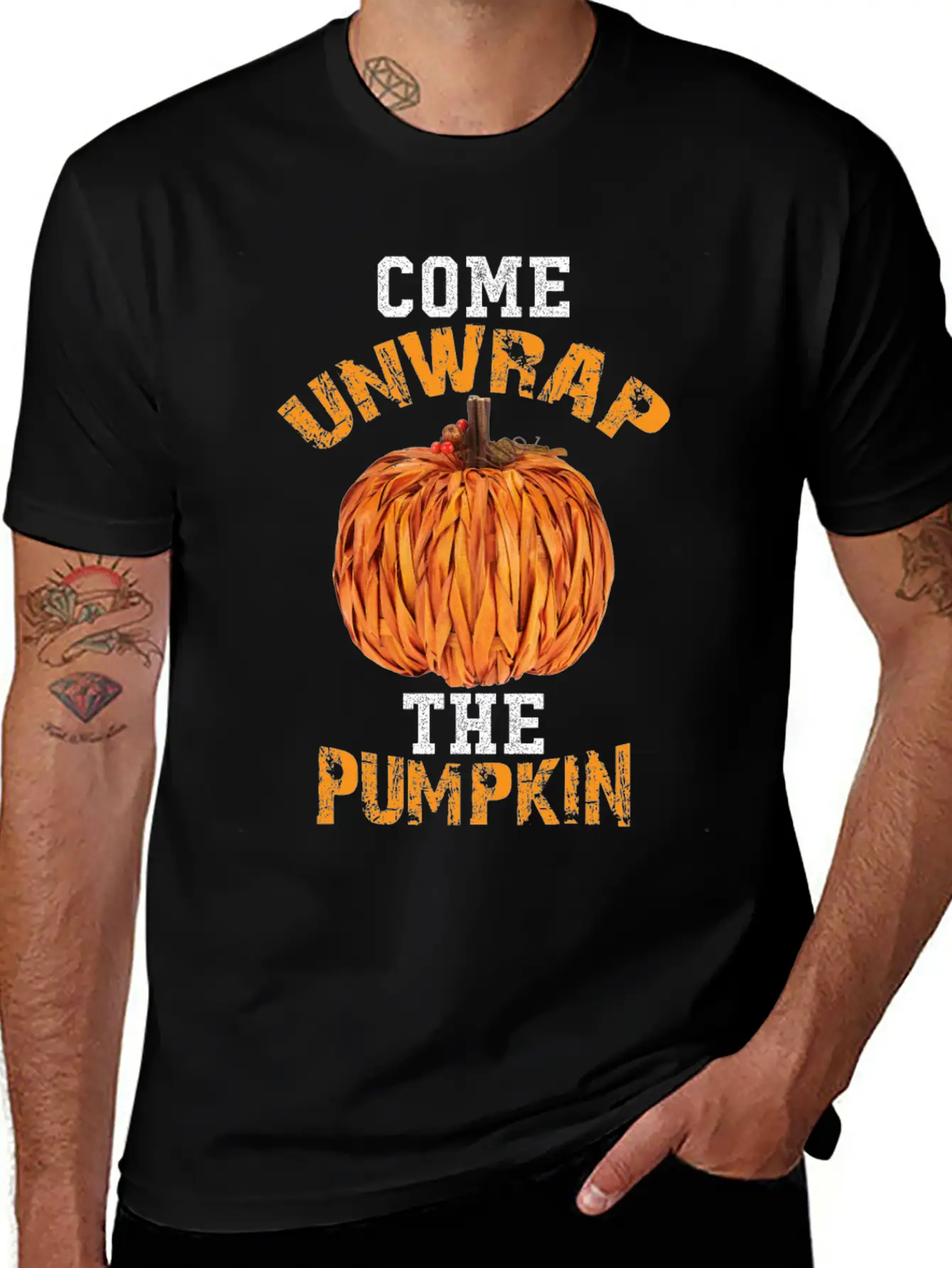 Come Unwrap The Pumpkin Essential Cotton Tee For Daily Outfits – Unisex Style