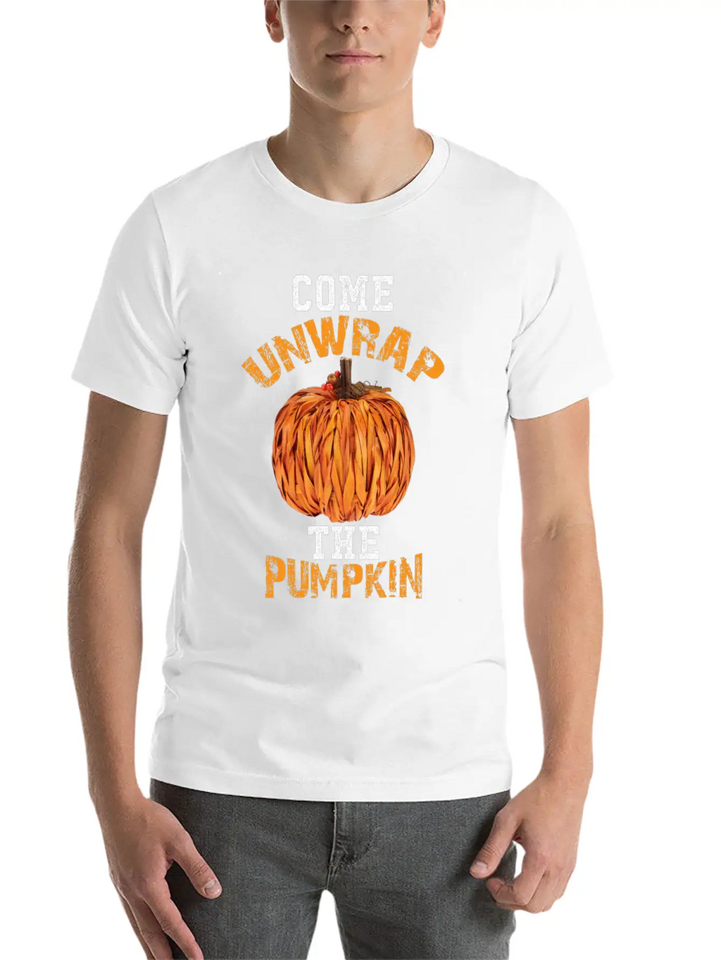 Come Unwrap The Pumpkin Essential Cotton Tee For Daily Outfits – Unisex Style