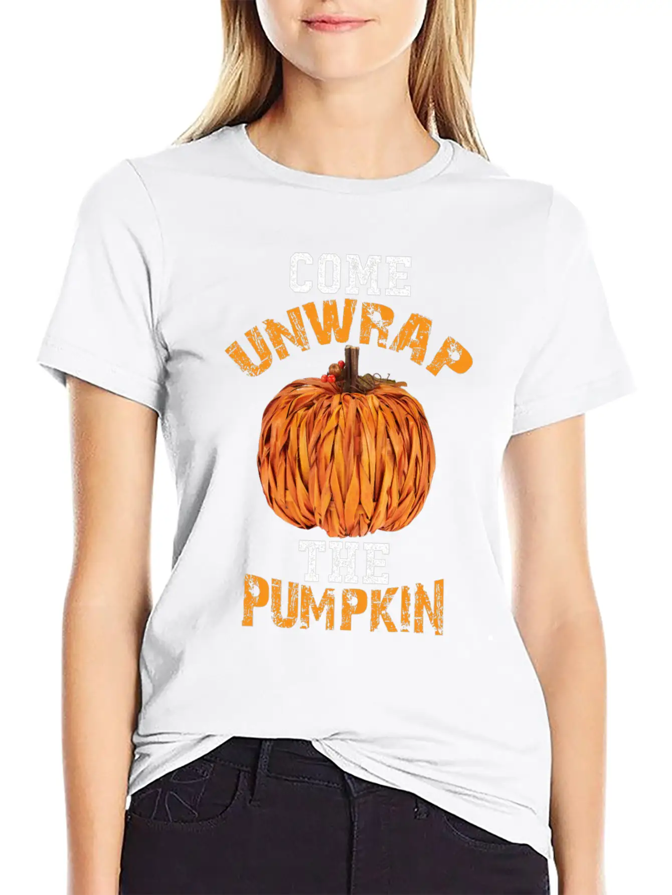 Come Unwrap The Pumpkin Essential Cotton Tee For Daily Outfits – Unisex Style