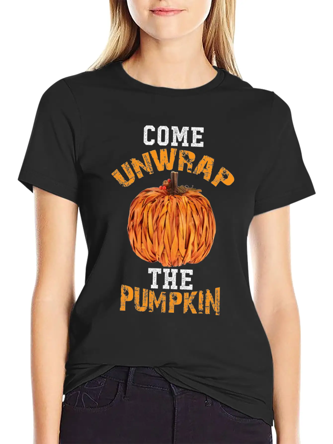 Come Unwrap The Pumpkin Essential Cotton Tee For Daily Outfits – Unisex Style