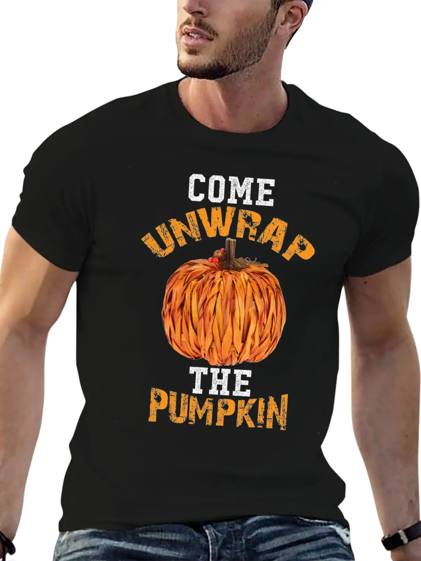 Come Unwrap The Pumpkin Essential Cotton Tee For Daily Outfits – Unisex Style