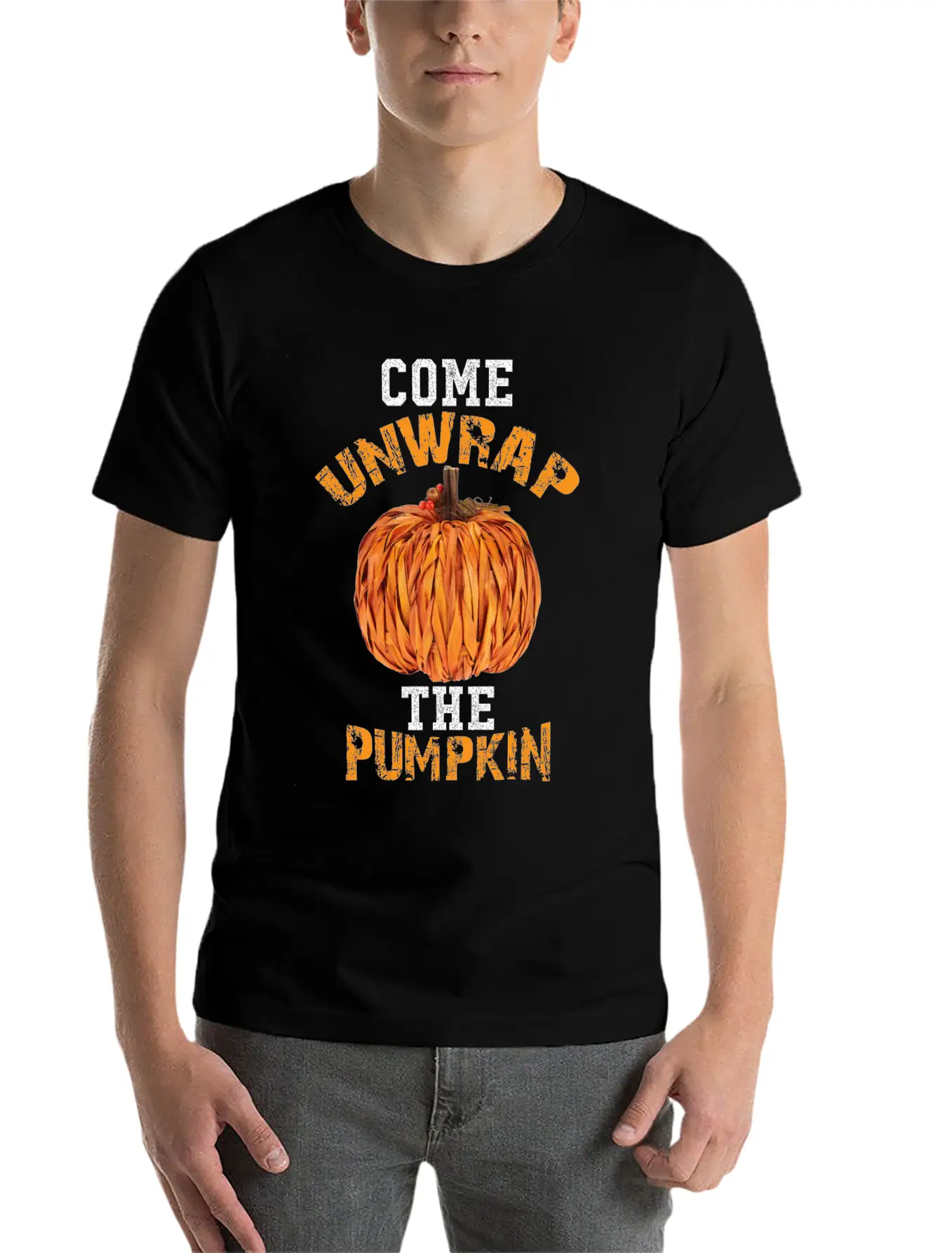 Come Unwrap The Pumpkin Essential Cotton Tee For Daily Outfits – Unisex Style